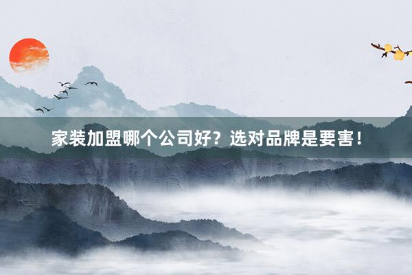 家装加盟哪个公司好？选对品牌是要害！